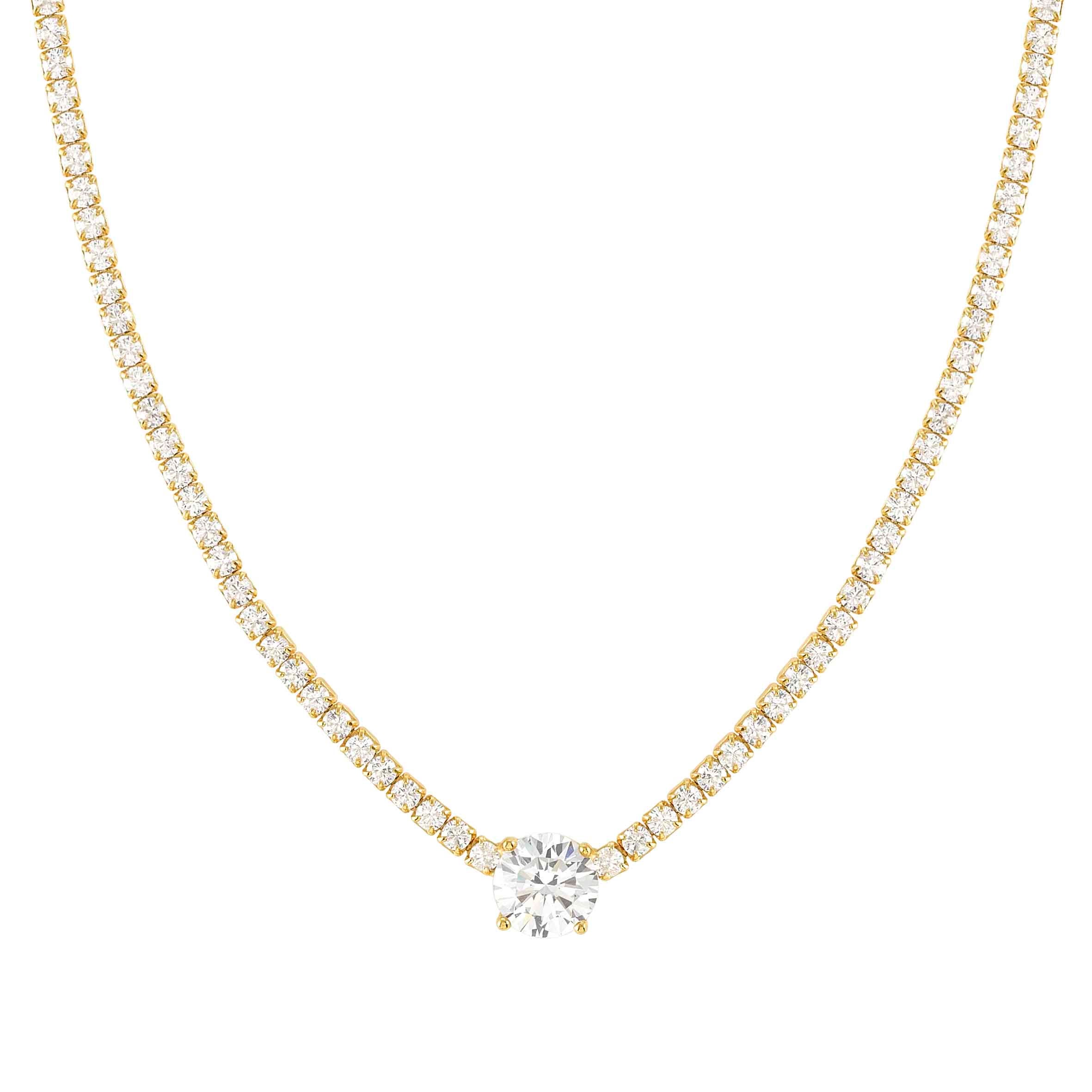 Chic&Charm Joyful Ed necklace, White stone