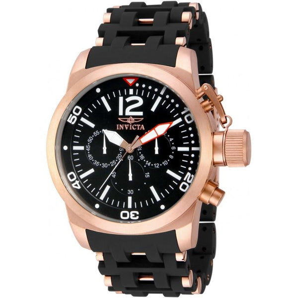 Invicta Men's 14864 Sea Spider Black and Rose-Tone Polyurethane and Stainless Steel Watch