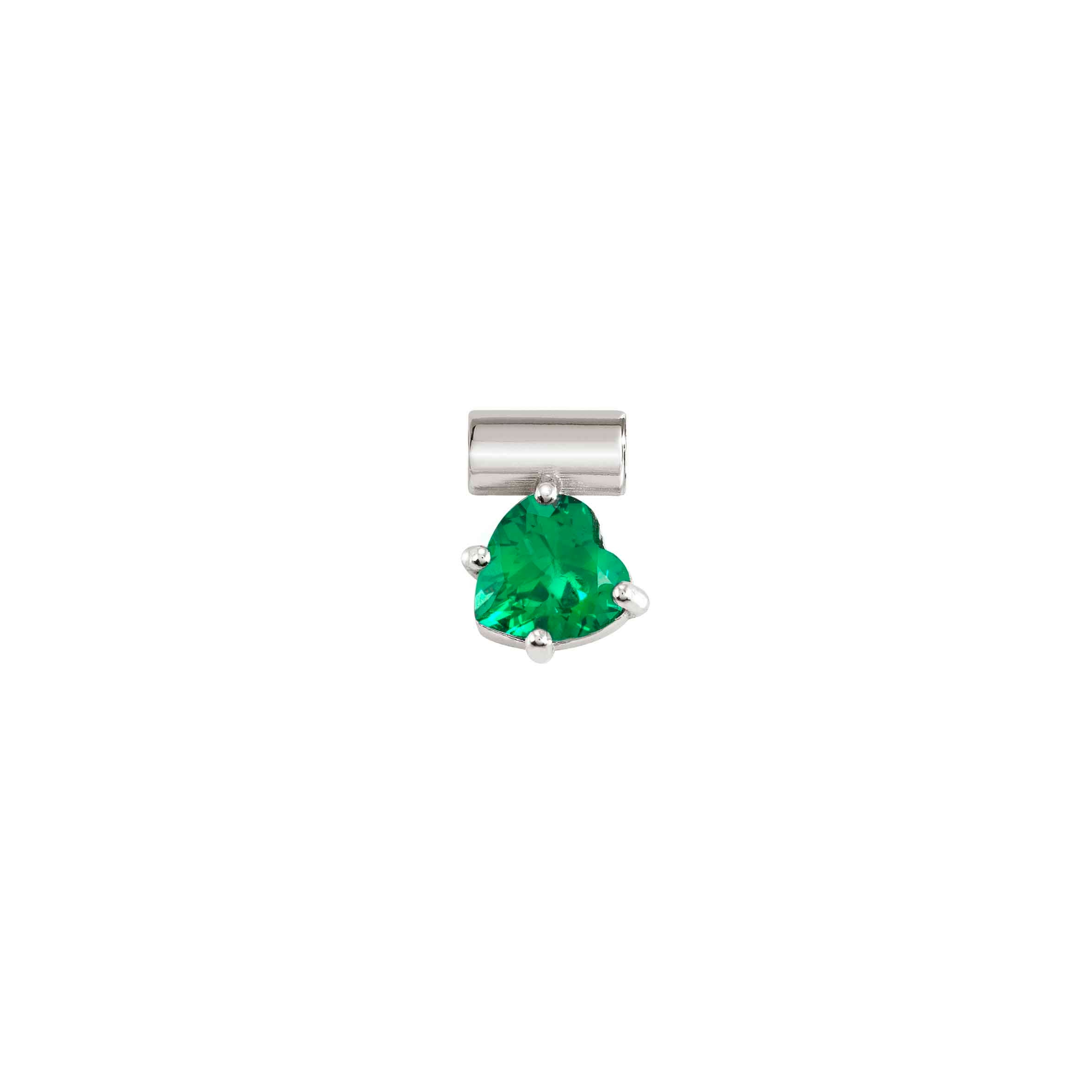 SeiMia Charm - Heart, Green Stone