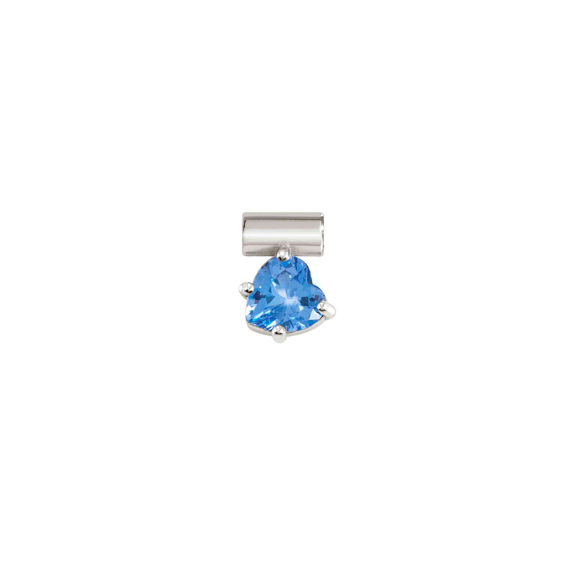 SeiMia Charm - Heart, Light Blue Stone