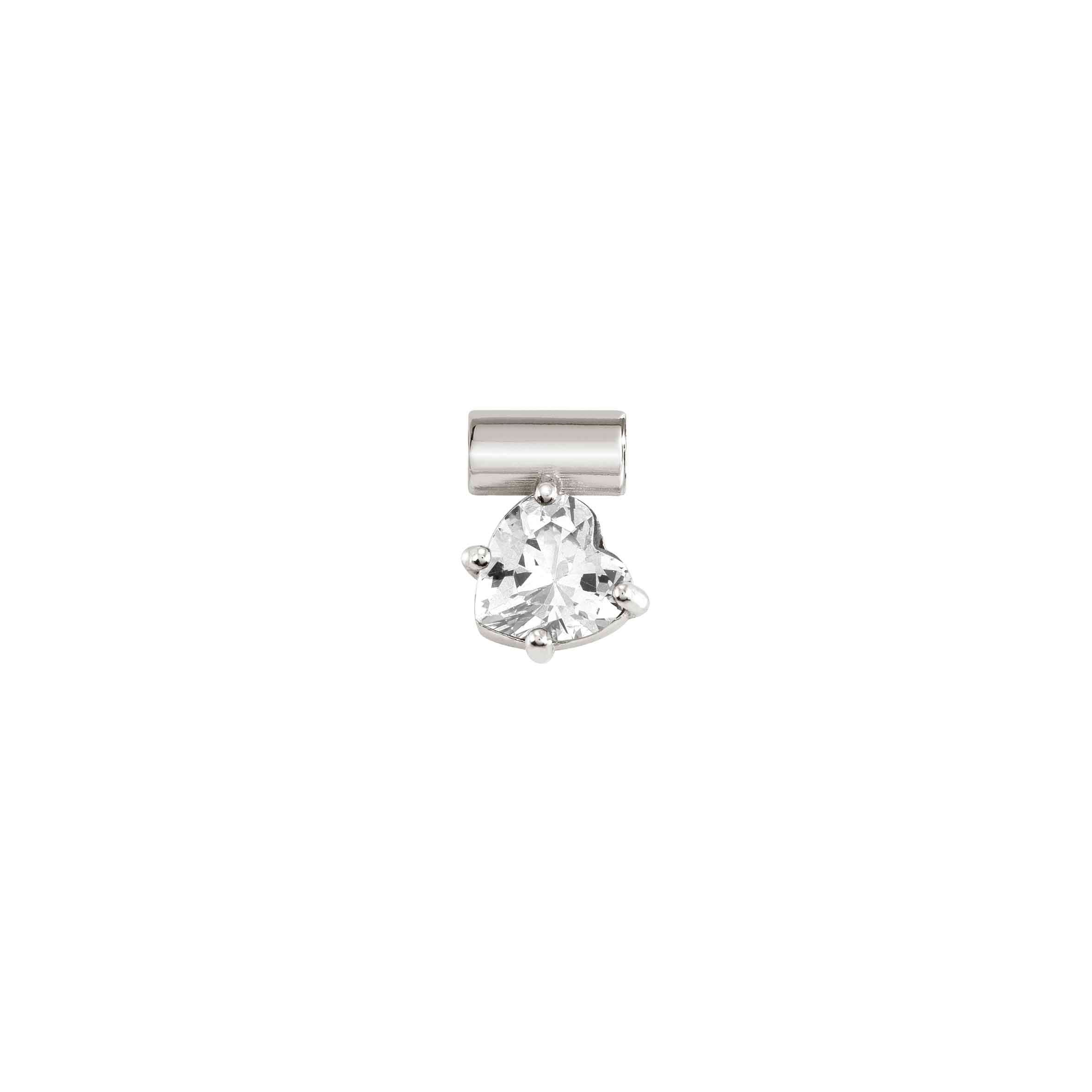 SeiMia Charm - Heart, White Stone