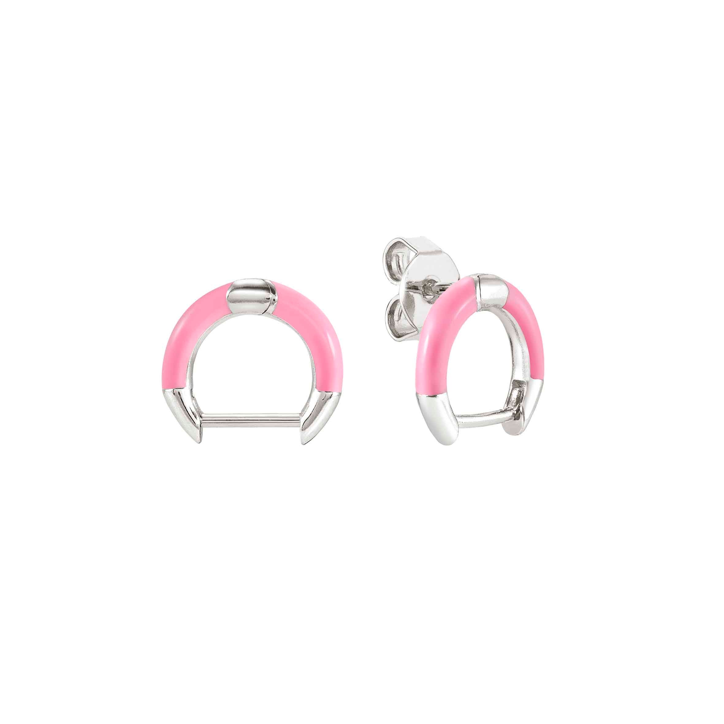 SeiMia single earring, sterling silver, Pink enamel