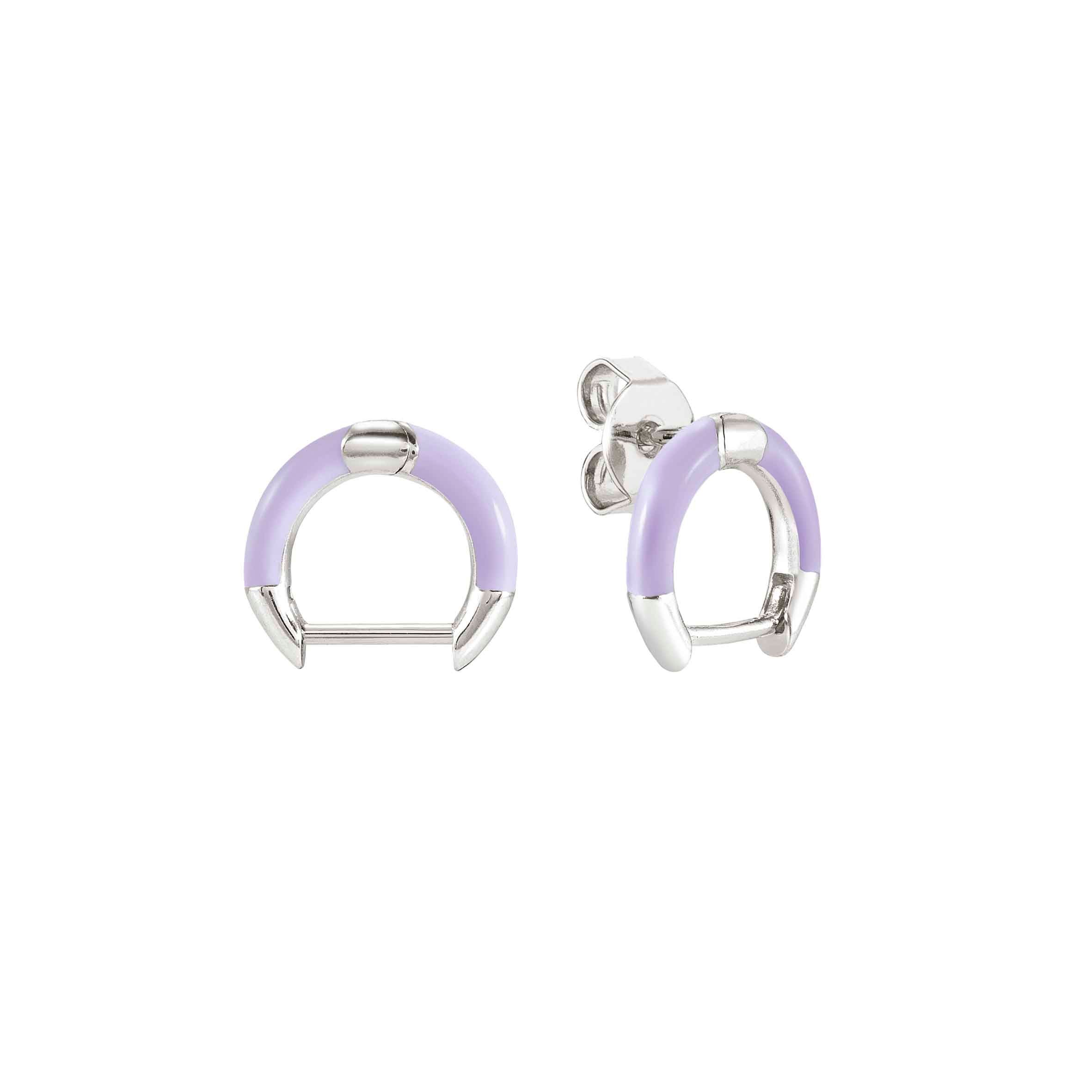 SeiMia single earring, sterling silver, Lilac enamel