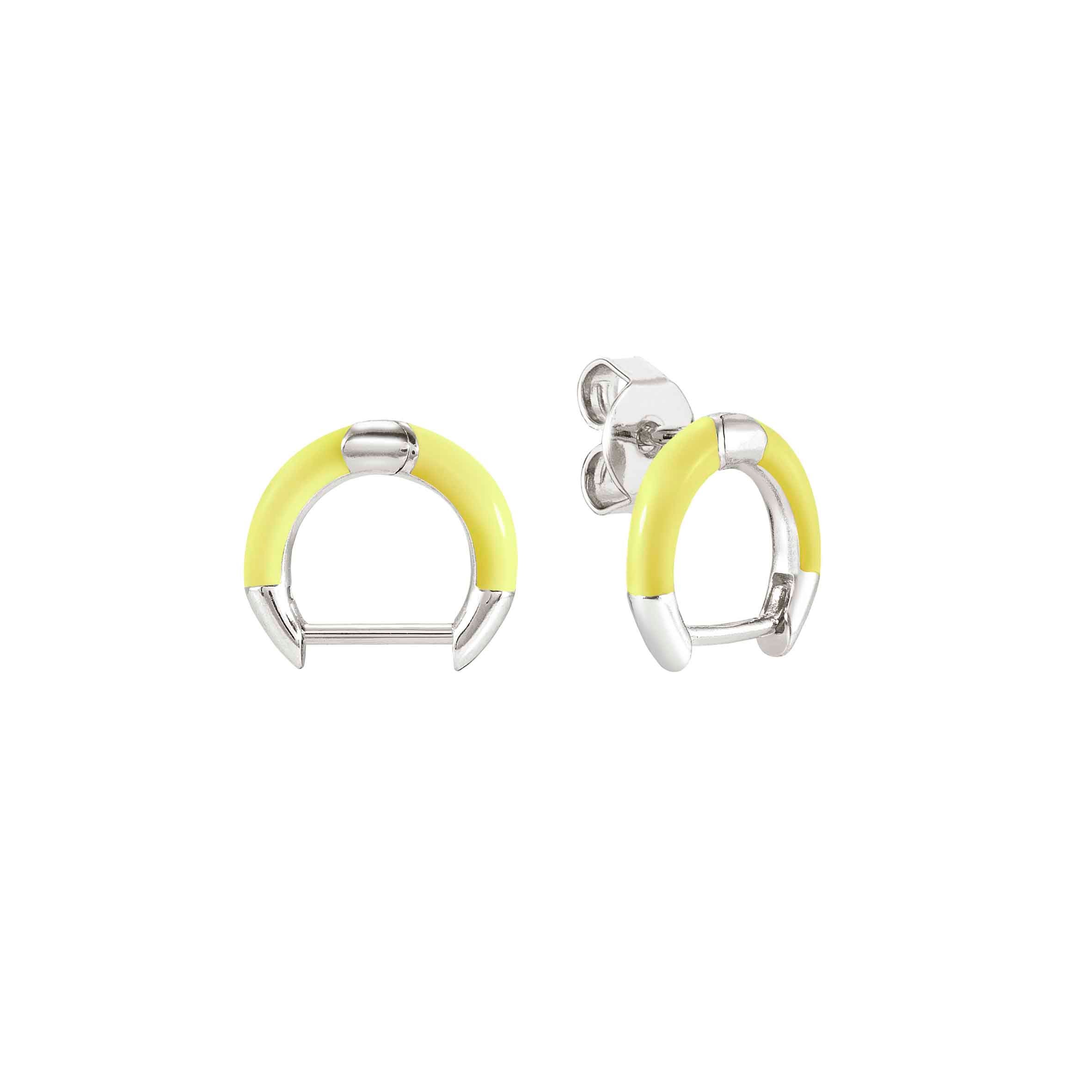 SeiMia single earring, sterling silver, Yellow enamel