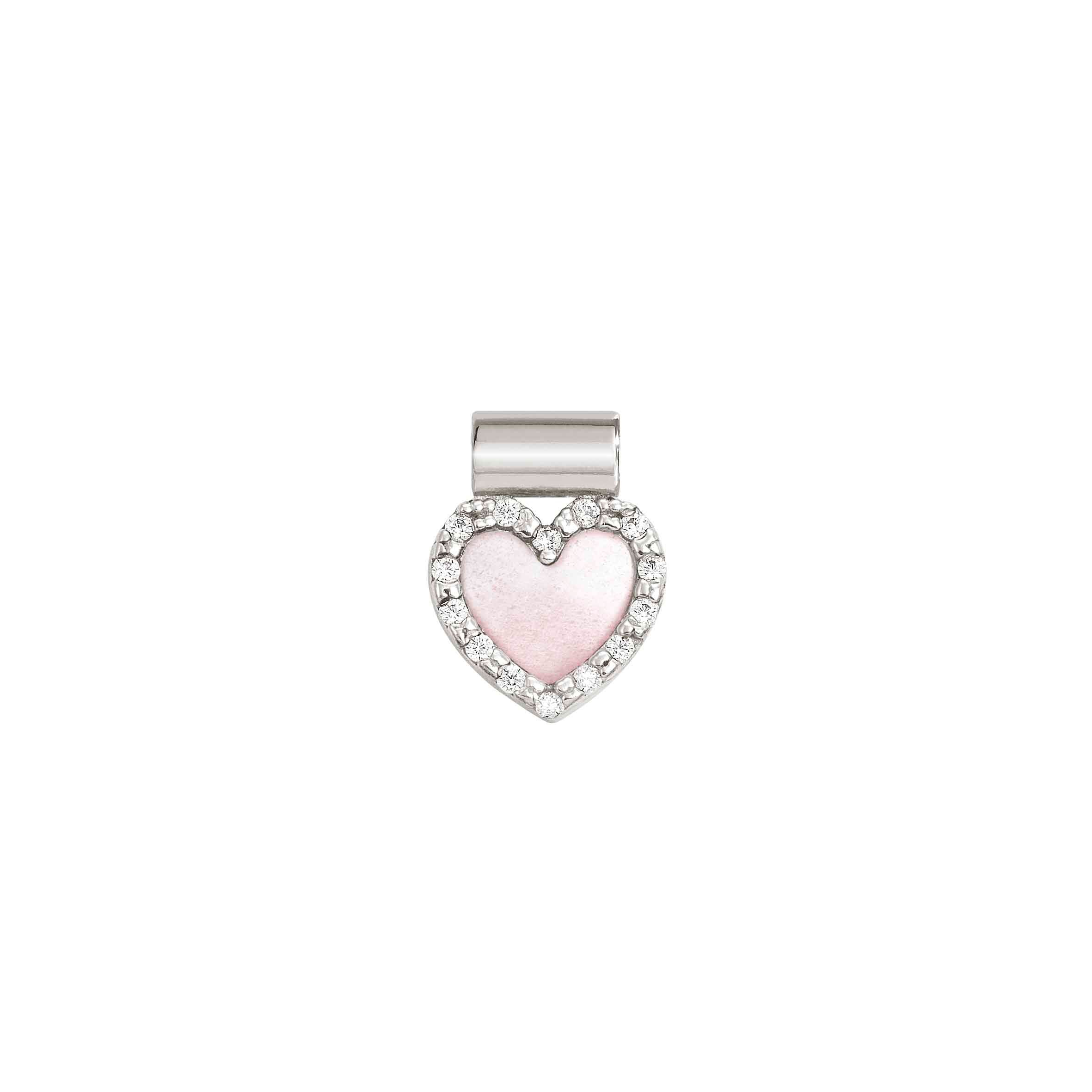 SeiMia pendant, Pink Mother of Pearl Heart, CZ