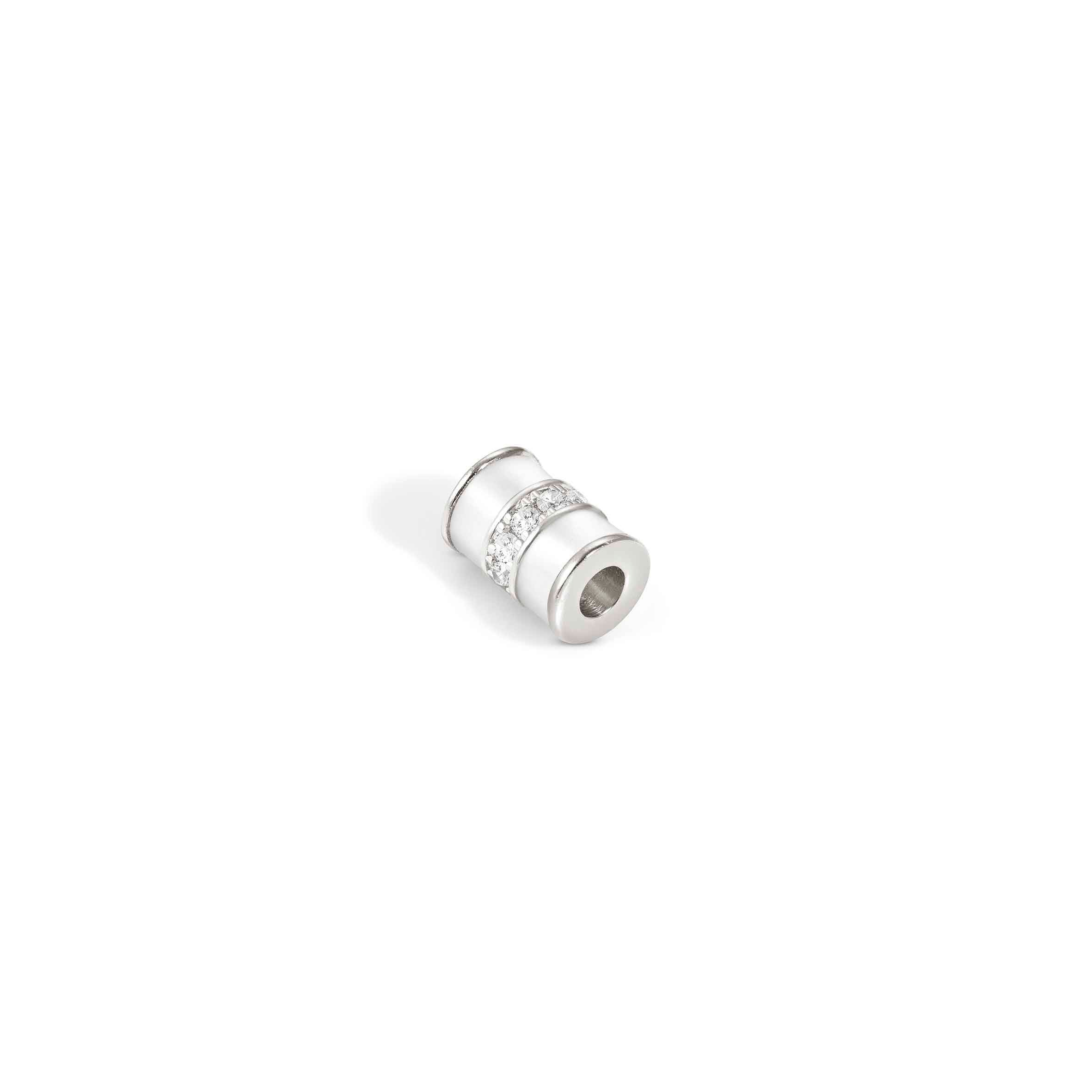 SeiMia spacer tube, white enamel, White CZ