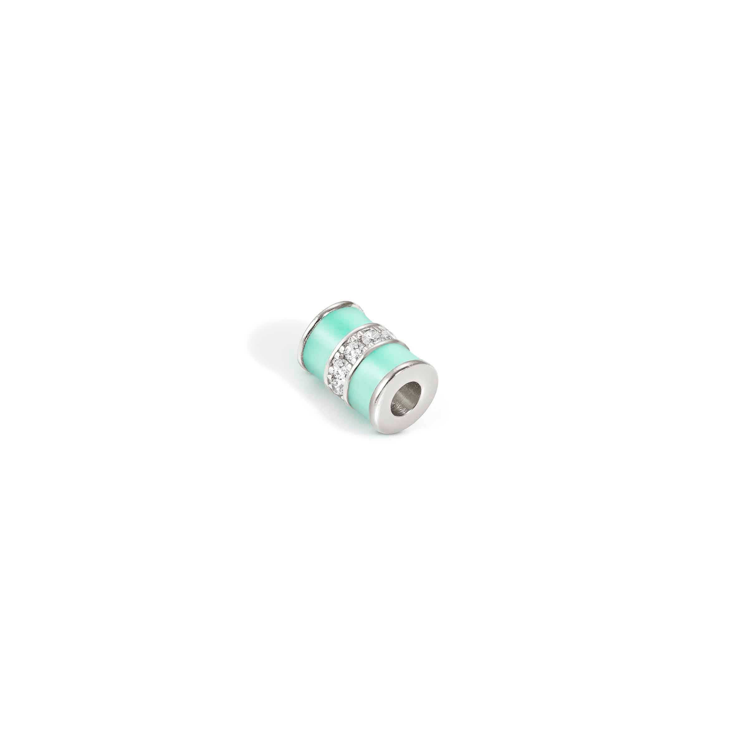 SeiMia spacer tube, Turquoise enamel, White CZ