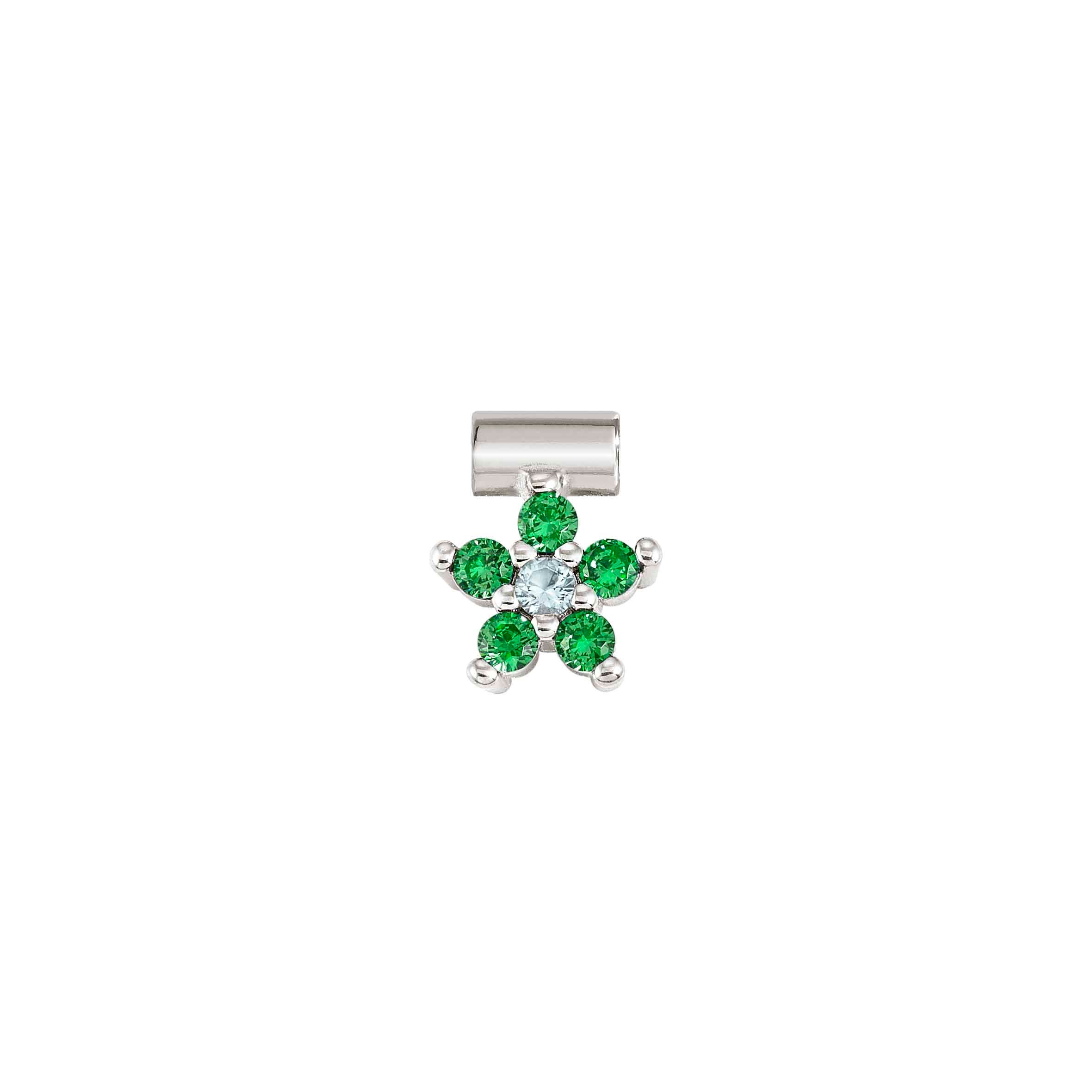 SeiMia pendant, Green and White Flower, CZ