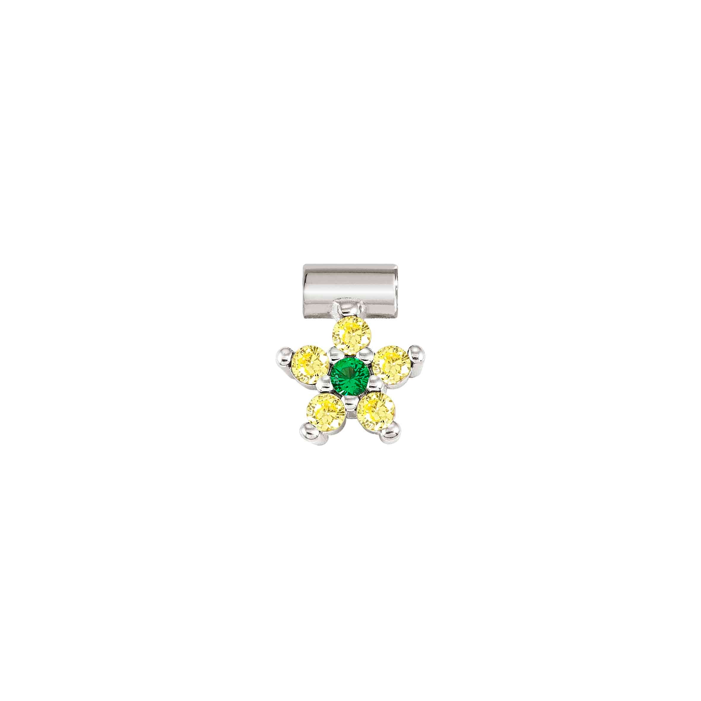 SeiMia pendant, Yellow and Green Flower, CZ