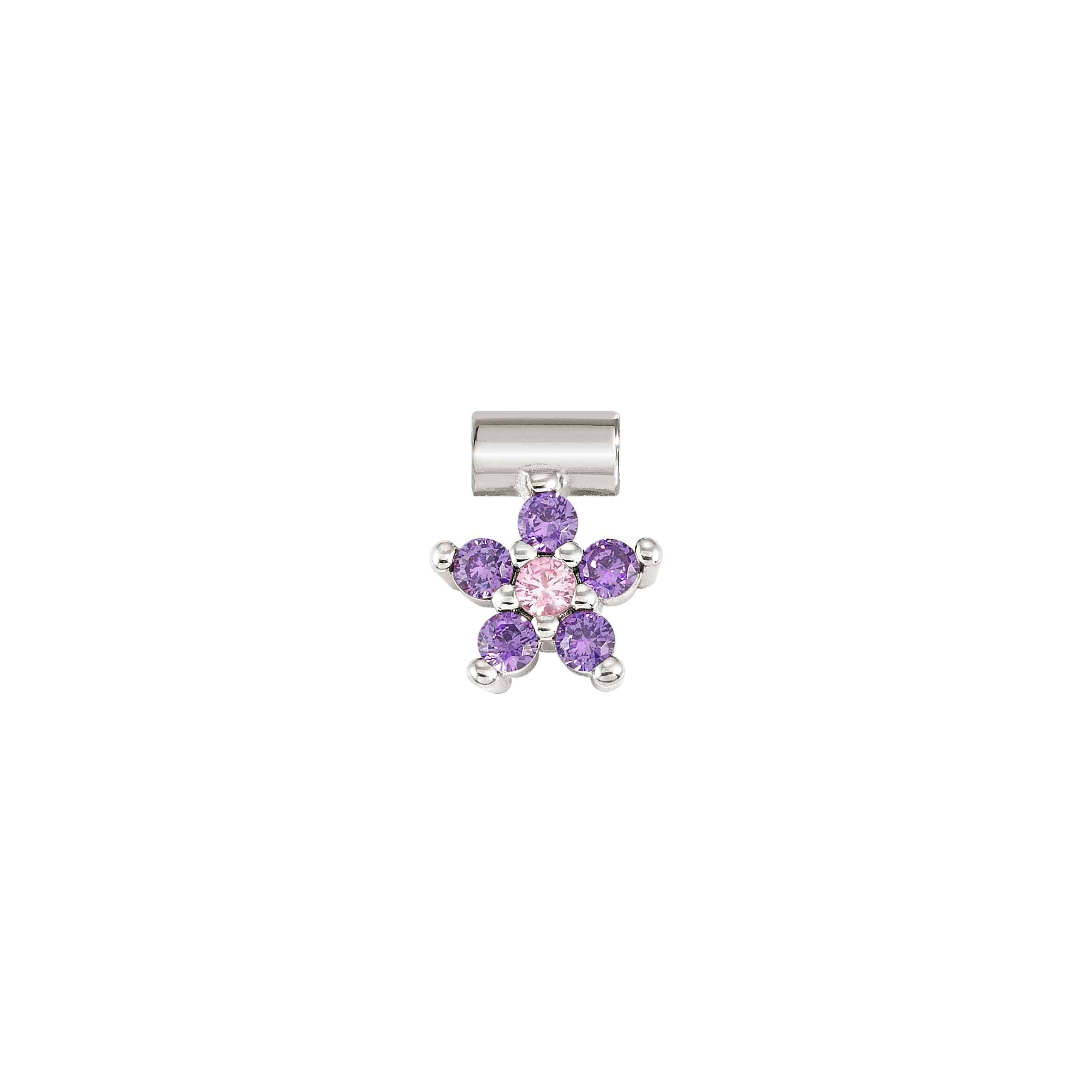 SeiMia pendant, Purple and Pink Flower, CZ