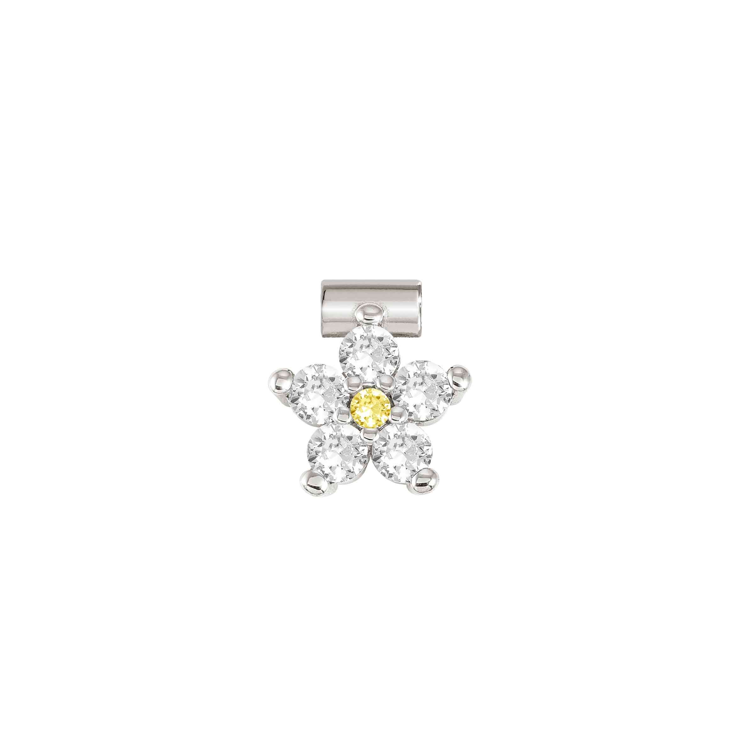 SeiMia pendant, large Flower, White and Yellow