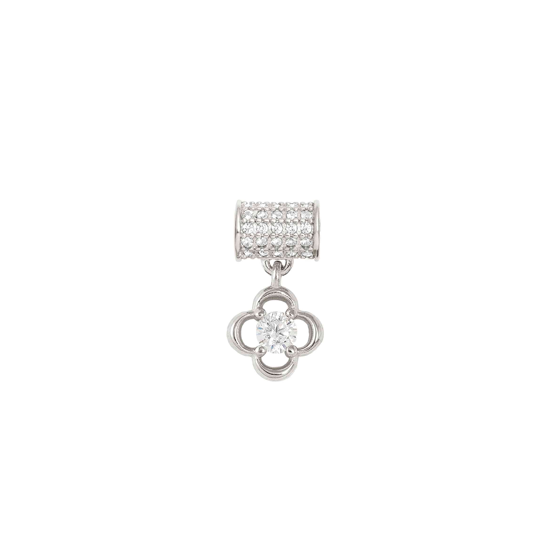 SeiMia spacer tube, Four-Leaf Clover,CZ