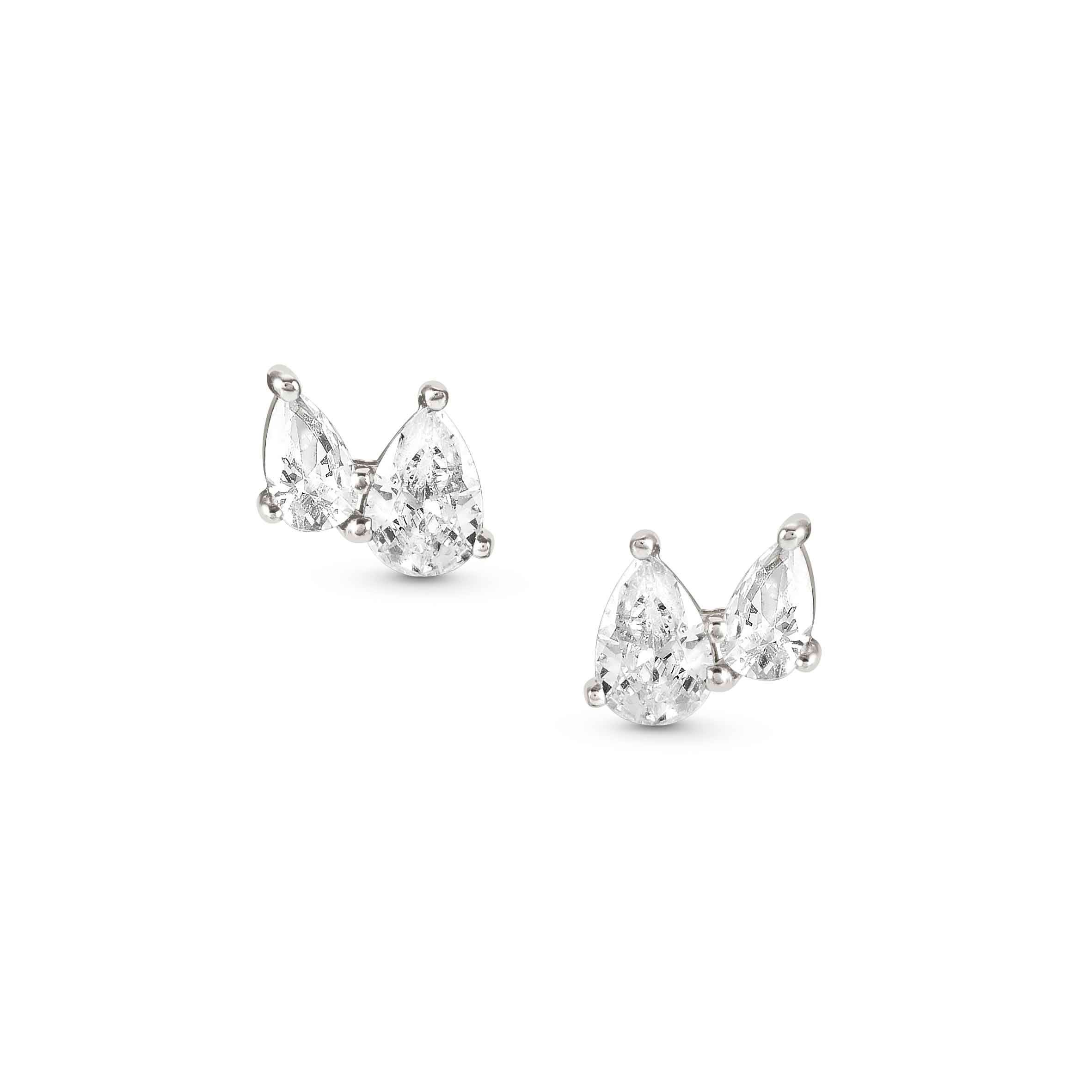 Colour Wave earrings with white Cubic Zirconia