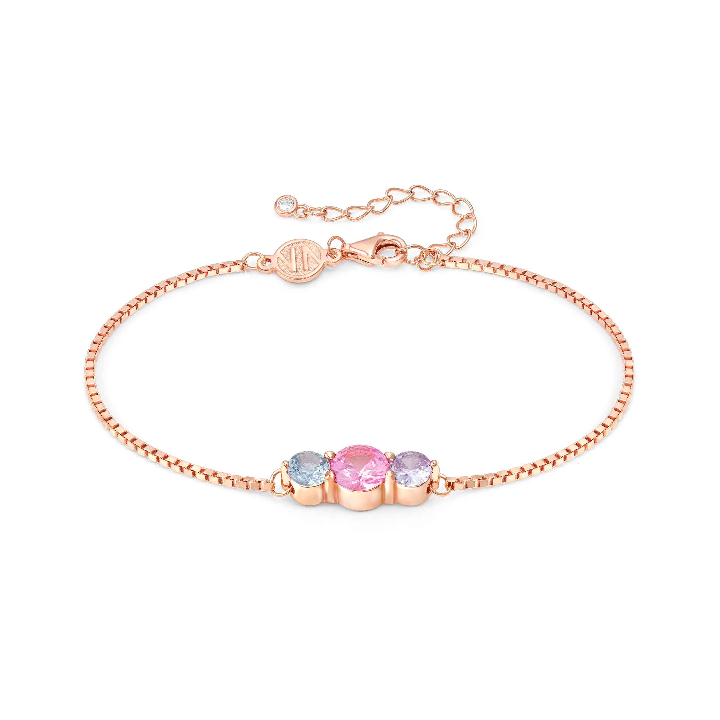 Colour Wave bracelet with 3 coloured stones