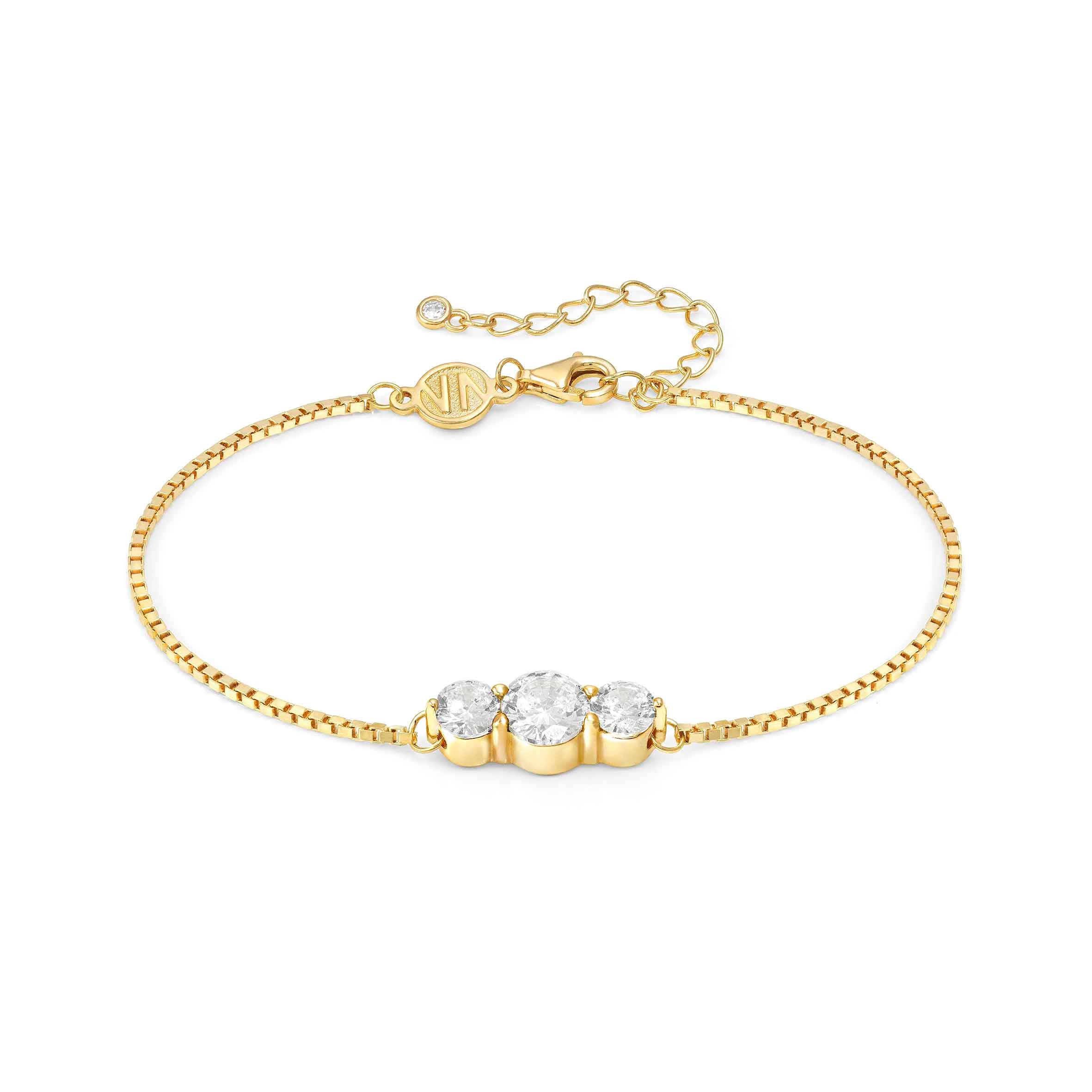 Colour Wave bracelet with 3 white stones