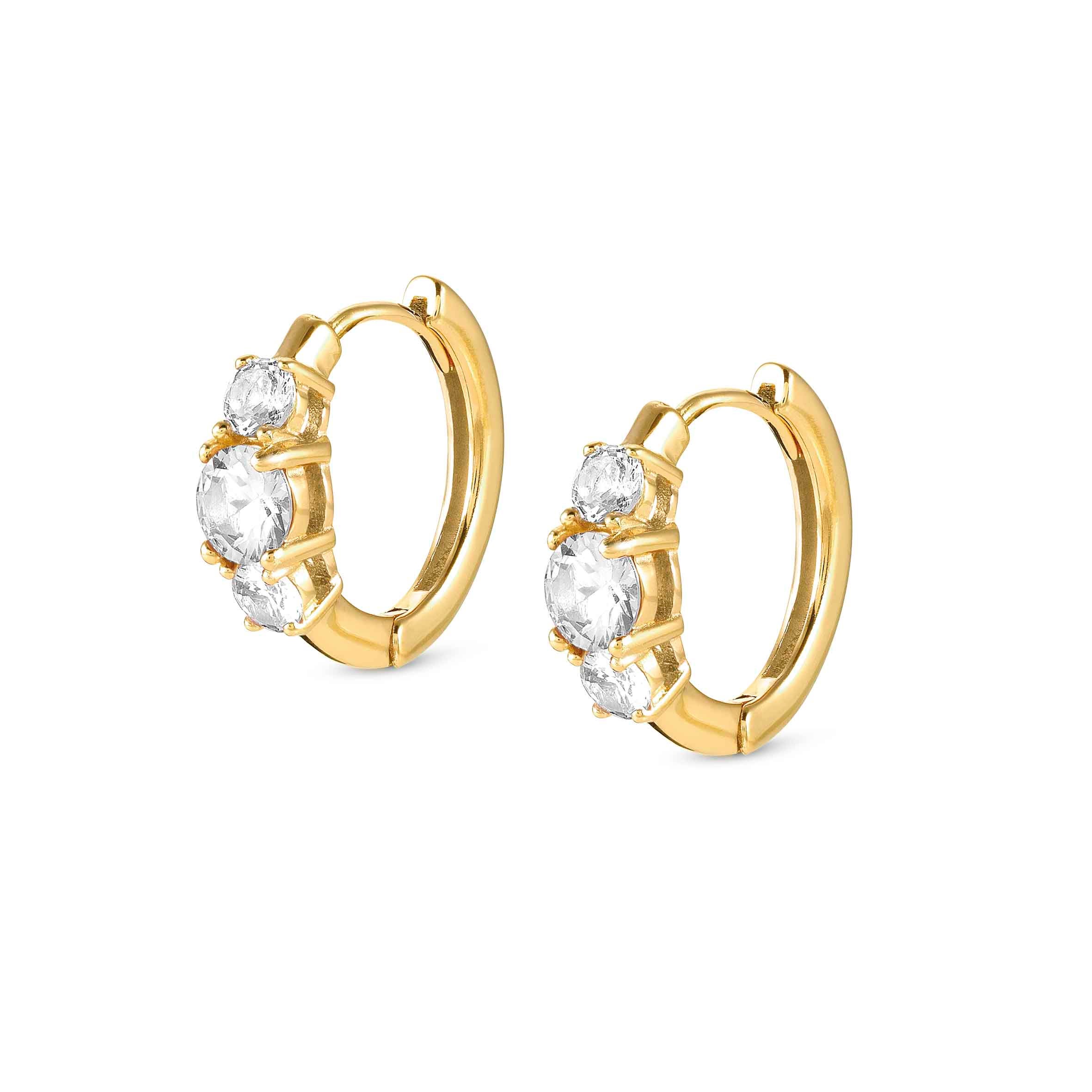 Colour Wave silver hoop earrings with CZ
