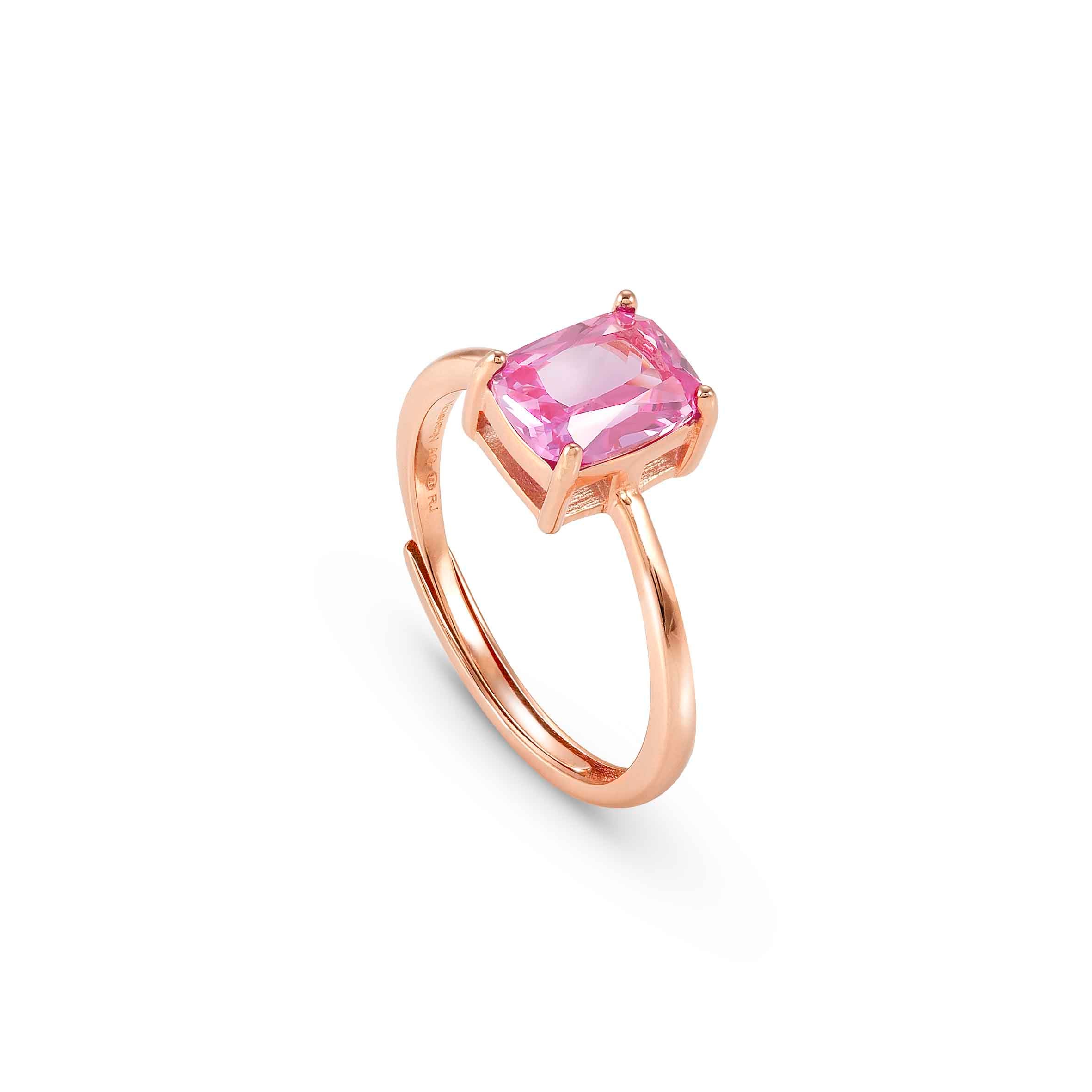 Colour Wave ring with Pink Cubic Zirconia