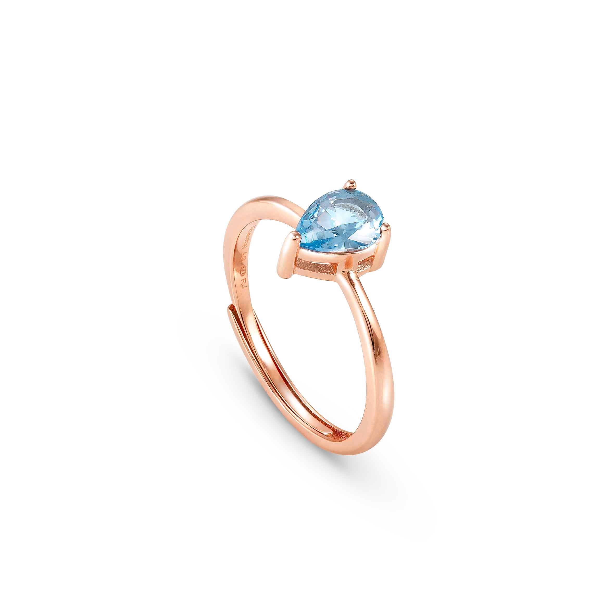 Colour Wave ring with Light Blue Cubic Zirconia