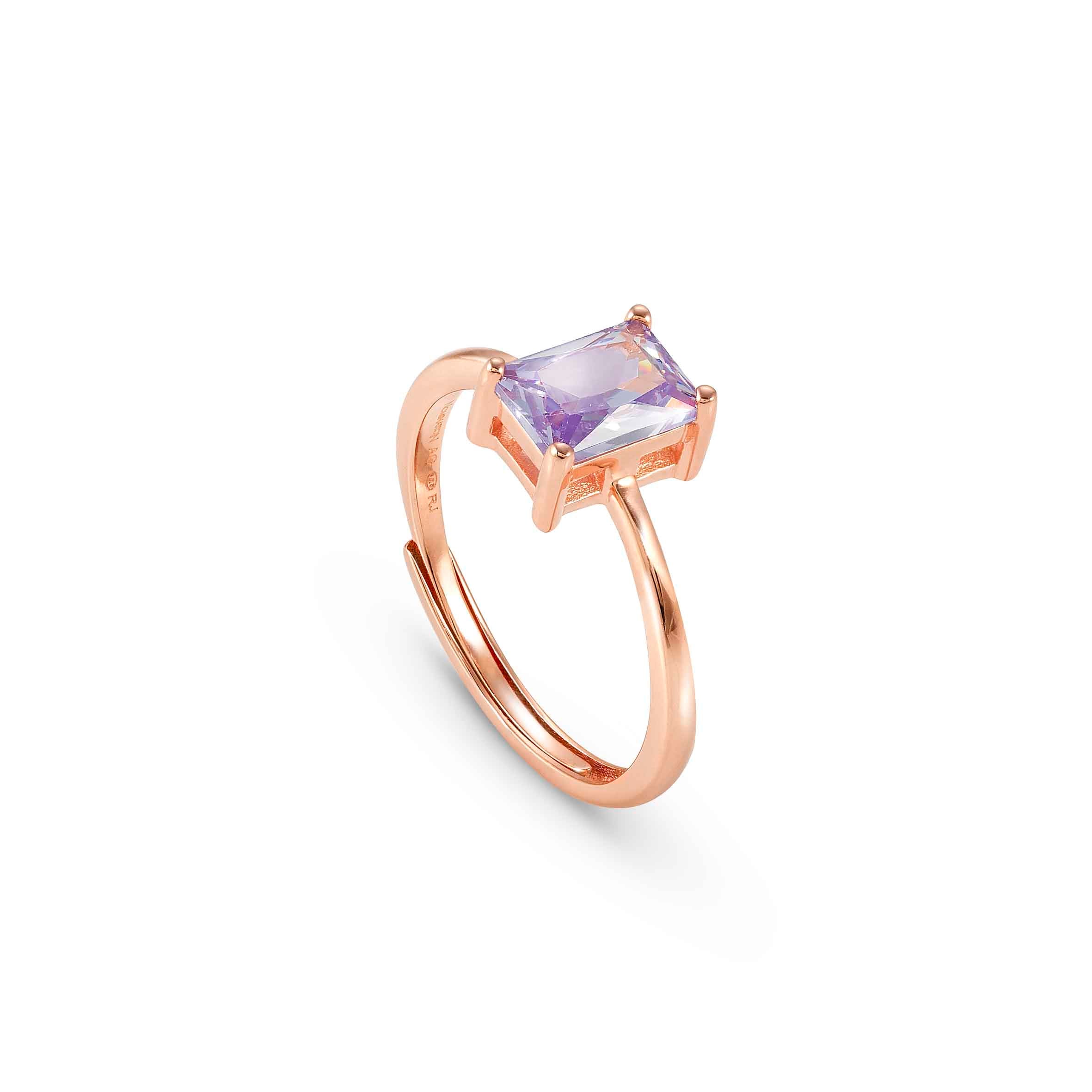 Colour Wave ring with Lavender Cubic Zirconia