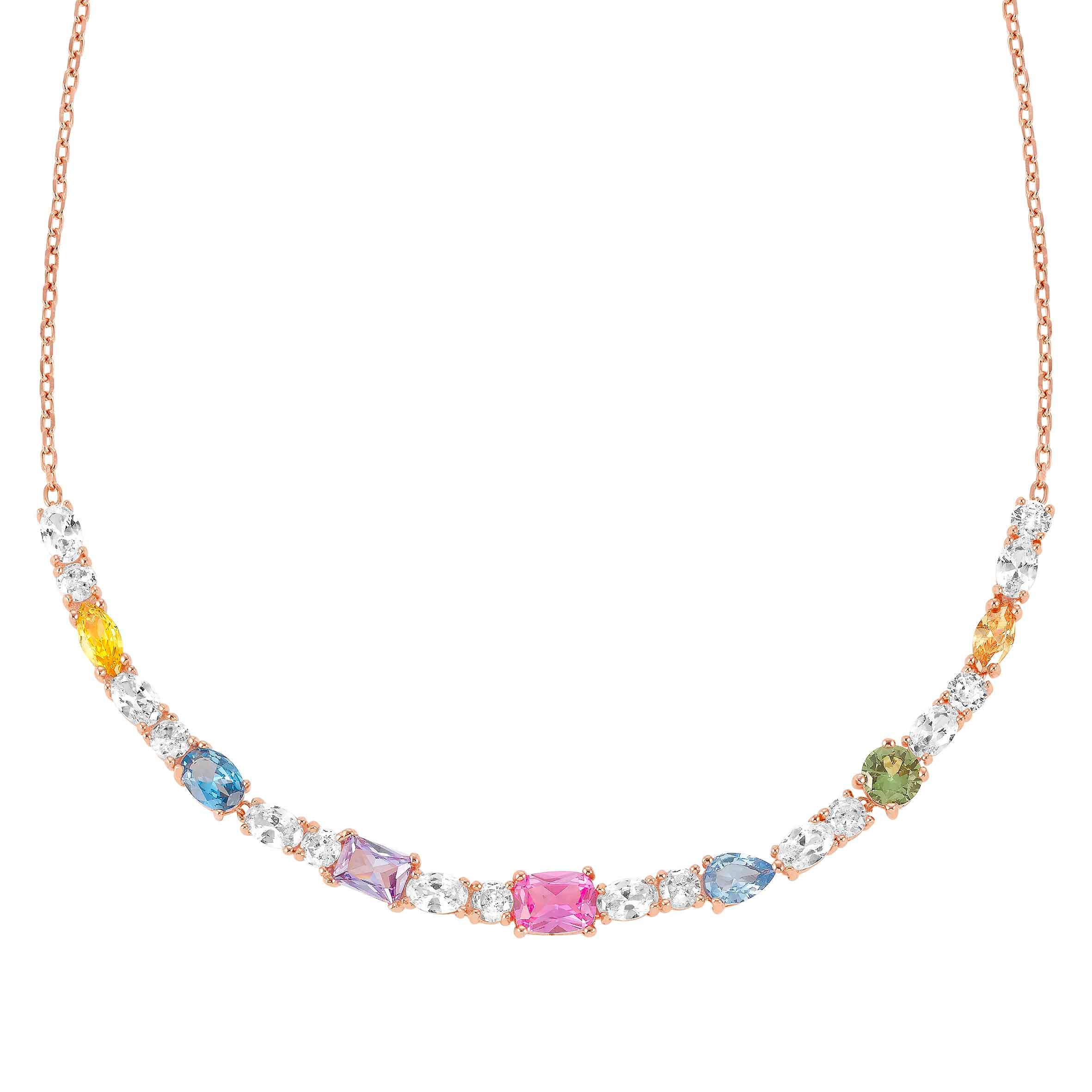 Colour Wave necklace with mixed coloured stones