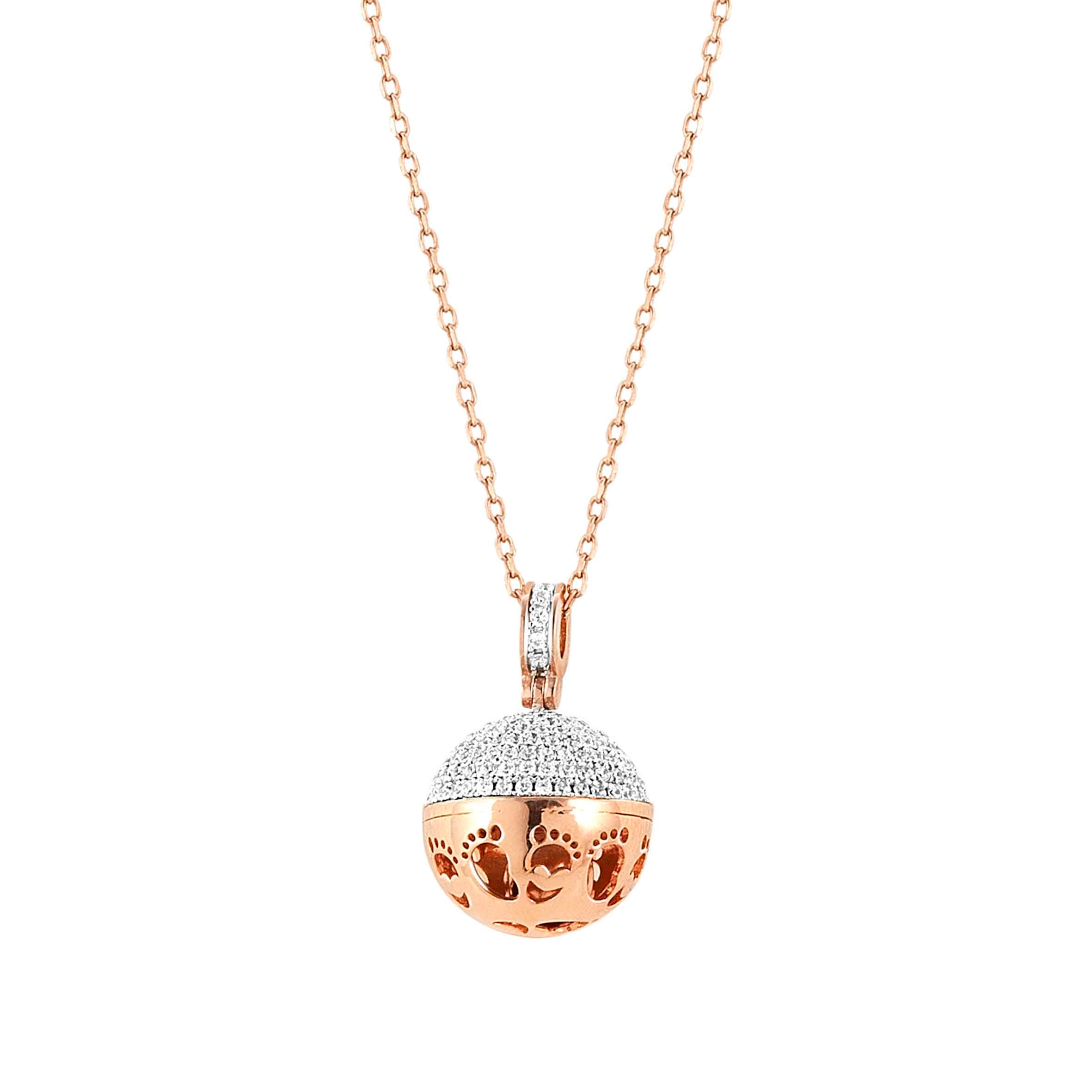 Rose gold New Born necklace, Baby Feet