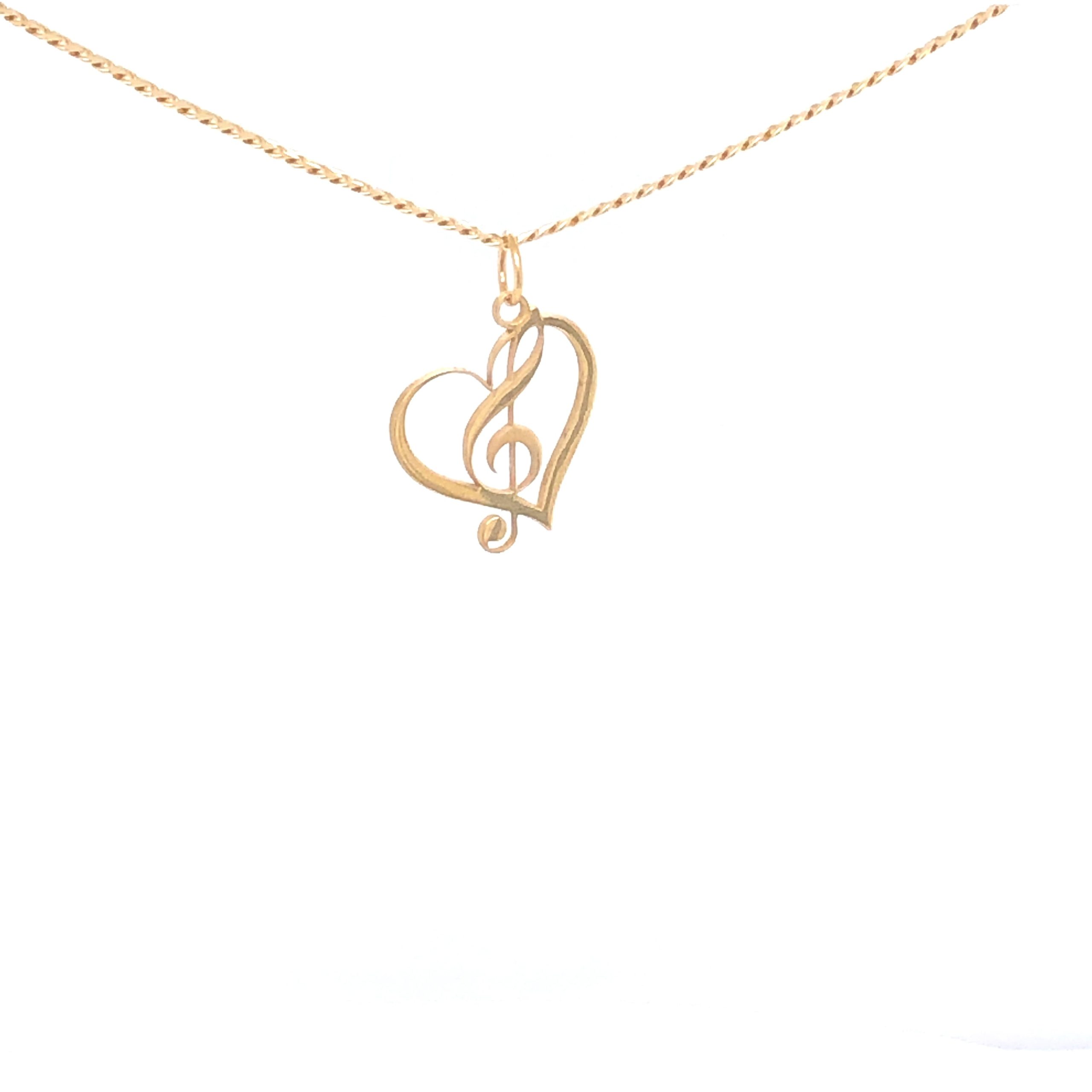14K Gold Custom Music Heart