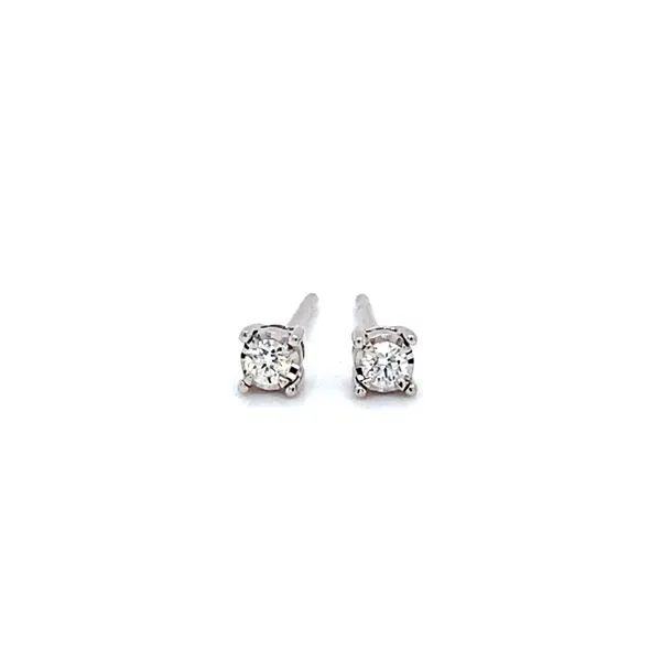 1/10 ctw Round Diamond Reflections Stud Earrings in 14kt White Gold