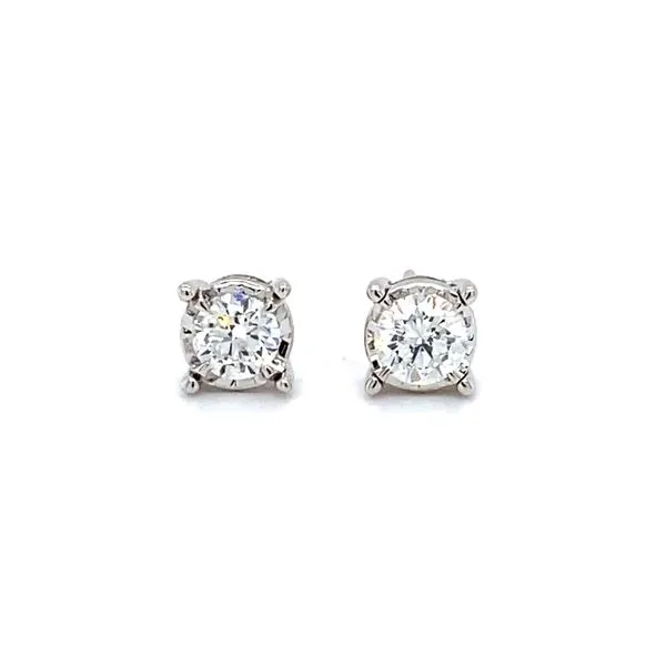3/4 ctw Round Diamond Reflections Stud Earrings in 14kt White Gold