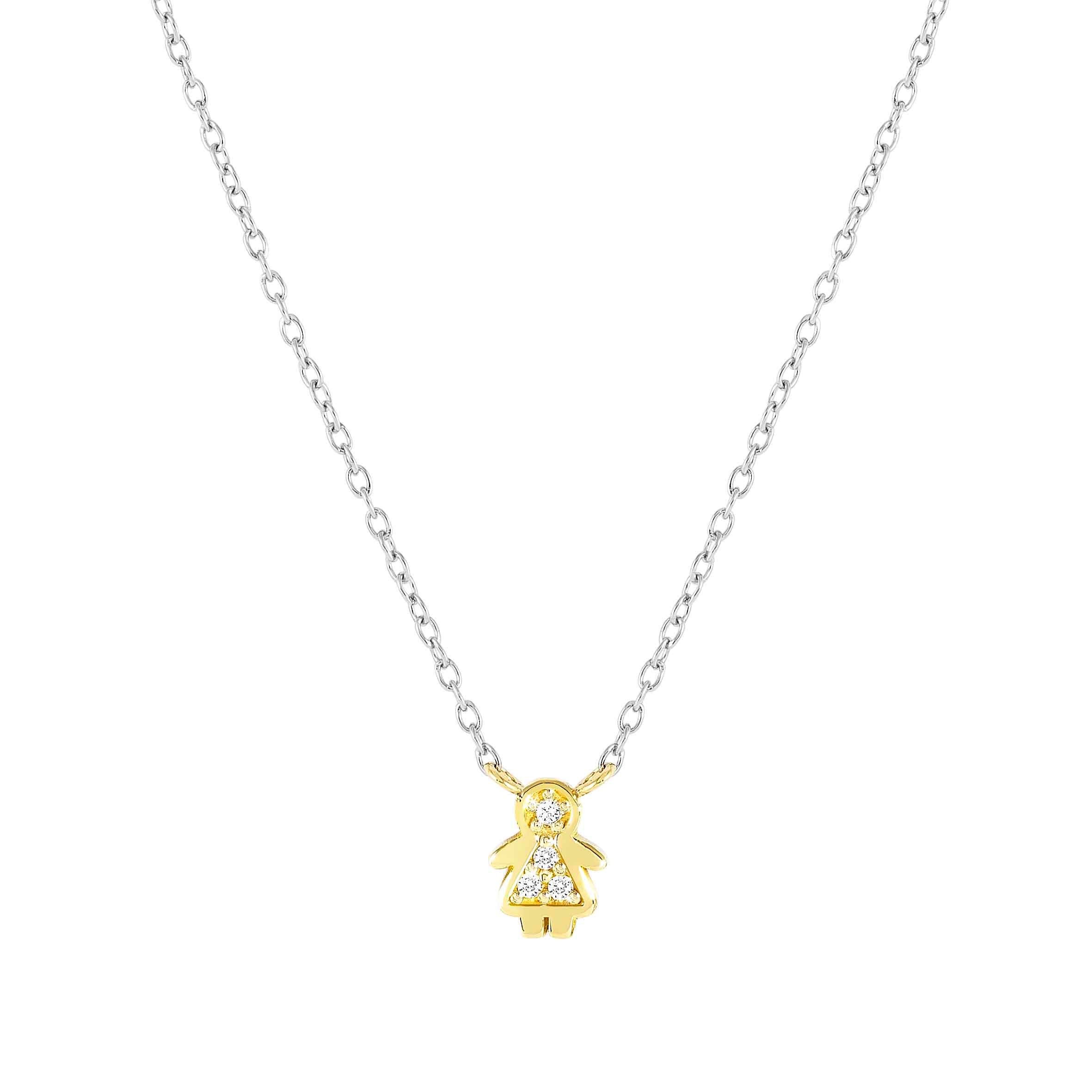 MyTreasure necklace, Girl with gold and diamonds