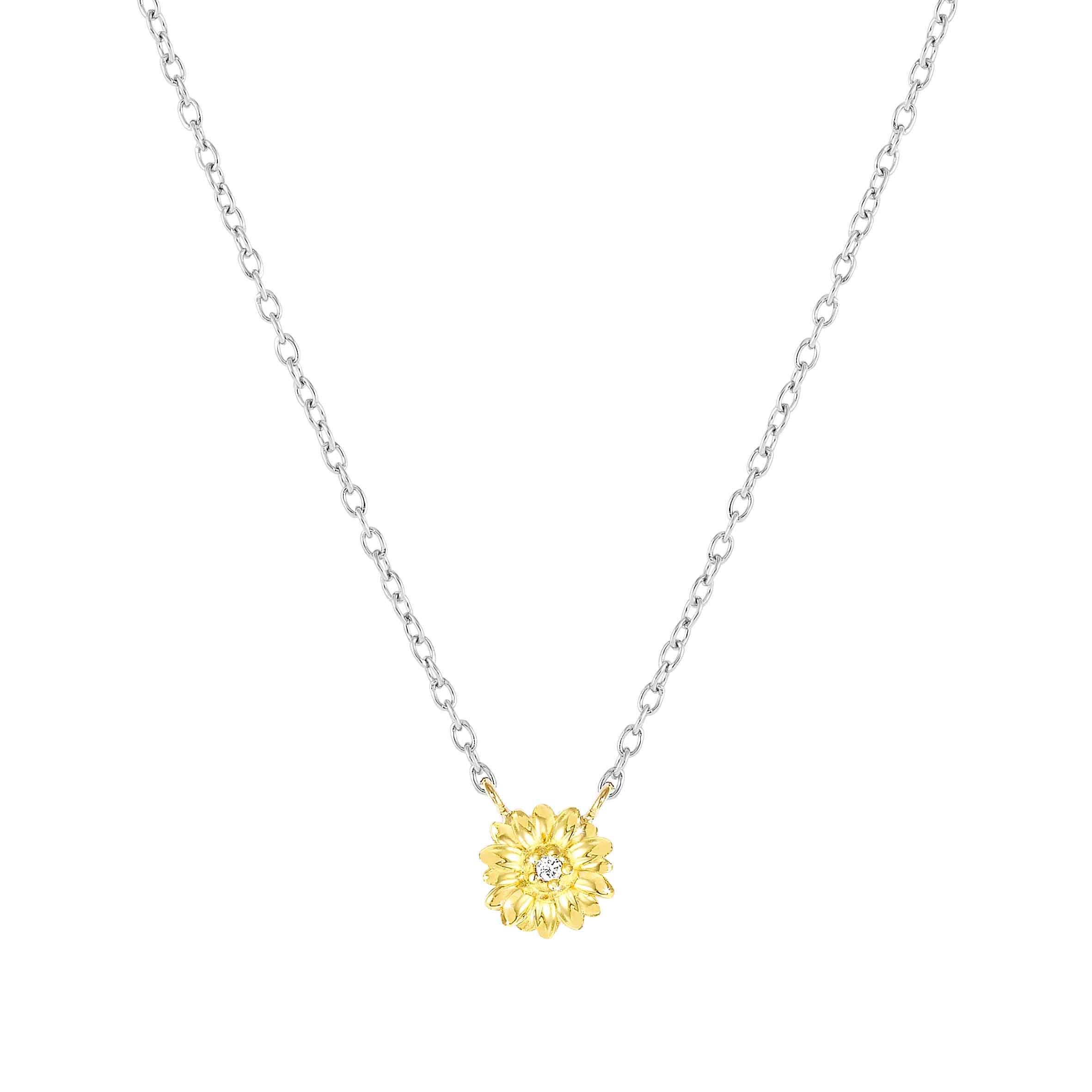 MyTreasure necklace, Flower with gold and diamonds