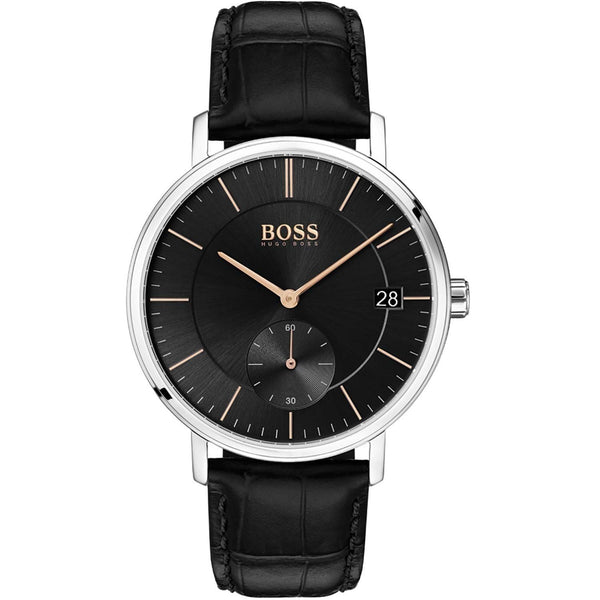 Hugo Boss Men's 1513638 Corporal Black Leather Watch