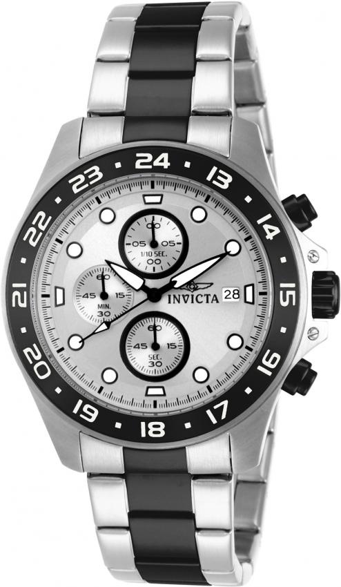 Invicta Men's 15209 Pro Diver Chronograph Black and Silver Silver Watch