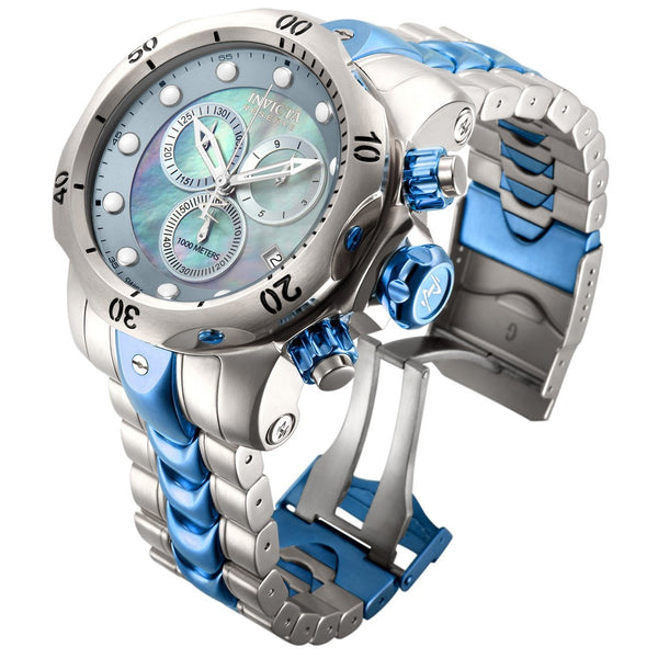 Invicta Men's 15462 Venom Blue and Silver Stainless Steel Watch