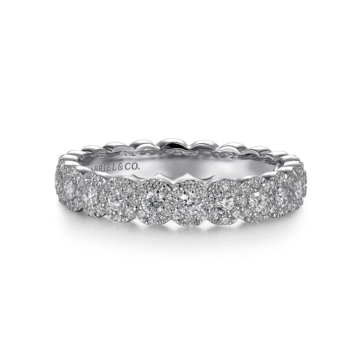 Gabriel & Co 14K White Gold 0.60ctw Round Pave Diamond Band - LR51483W44JJ