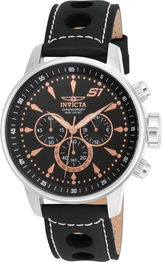 Invicta Men's 16012 S1 Rally Multi-Function Black Leather Watch