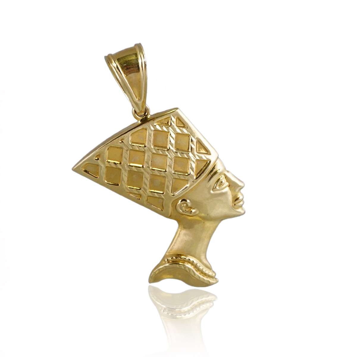 14k Gold Nefertiti Head Pendant