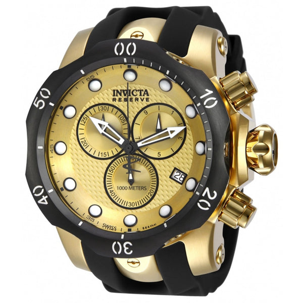 Invicta Men's 16150 Venom Chronograph Black and Gold-tone Polyurethane and Stainless Steel Watch
