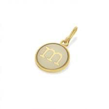 Letter M Etching Charm (14kt Gold)