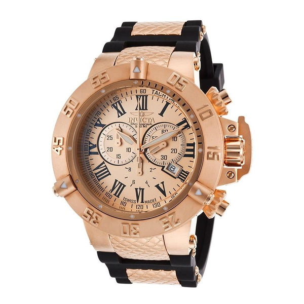 Invicta Men's 16873 Subaqua Noma III Chronograph Rose-Tone and Black Polyurethane and Stainless Steel Watch