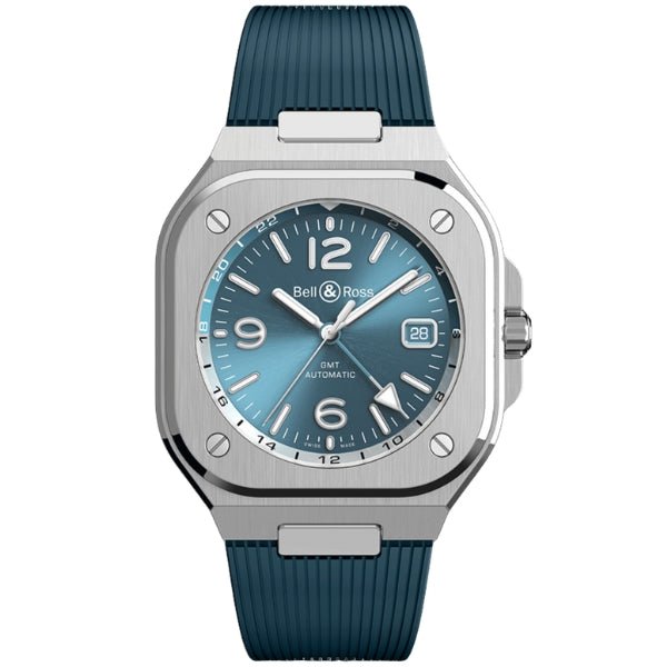Bell & Ross BR-05 GMT Sky Blue Steel on Rubber - BR05G-PB-ST/SRB
