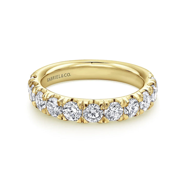 Gabriel & Co 14K Yellow Gold 1.50ctw French Pave Set Diamond Wedding Band - AN11179Y44JJ