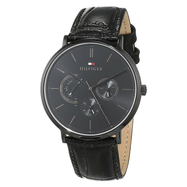 Tommy Hilfiger Men's 1710378 Dane Black Leather Watch