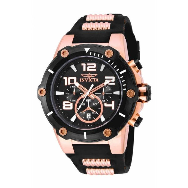 Invicta Men's 17201 Speedway Chronograph Black and Rose-Tone Polyurethane and Stainless Steel Watch