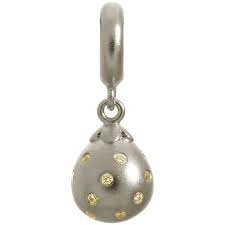 Citrine Star Drop Charm (Silver/Yellow)
