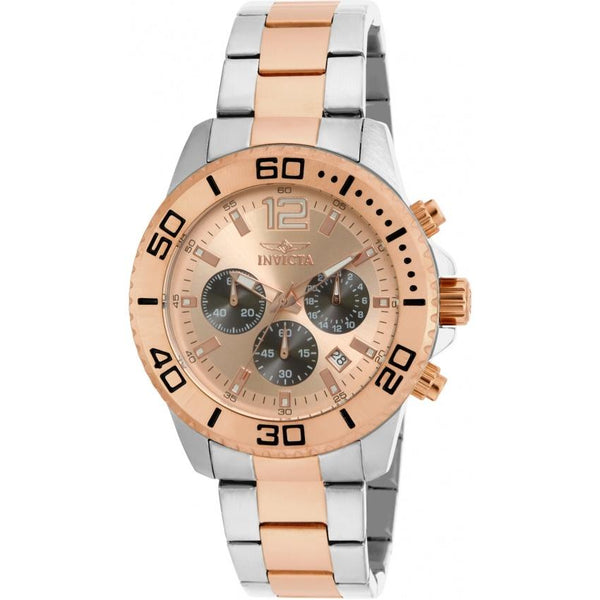 Invicta Men's 17400 Pro Diver Chronograph Rose-tone and Silver Stainless Steel Watch
