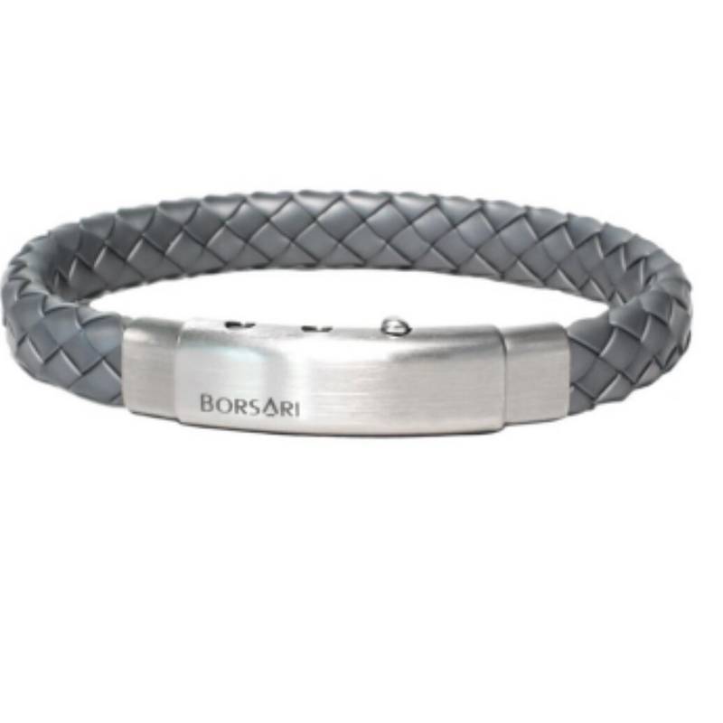 Braided Rubber and Steel Adjustable Clasp Bracelet