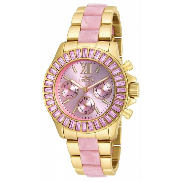 Invicta Women's 17493 Angel Gold-Tone and Pink Inserts Stainless Steel Watch