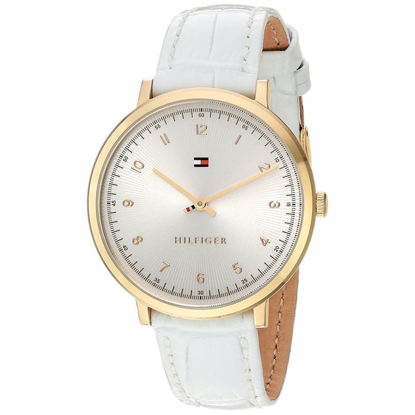Tommy Hilfiger Women's 1781763 Slim White Leather Watch