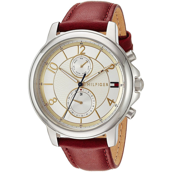 Tommy Hilfiger Women's 1781816 Claudia Multi-Function Red Leather Watch