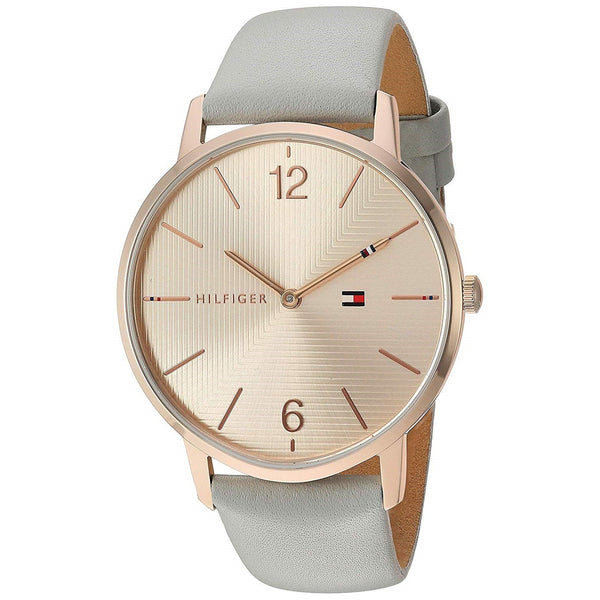 Tommy Hilfiger Women's 1781975 Modern Minimalist Grey Leather Watch